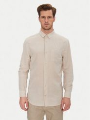 Calvin Klein Koszula K10K114488 Beżowy Regular Fit. Brązowe koszule CALVIN KLEIN, m, bez wzorów, z bawełny, bez kołnierzyka, bez ramiączek. Za 249.99 zł.