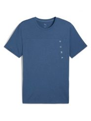 Puma Koszulka funkcyjna w kolorze niebieskim rozmiar: M. Niebieskie t-shirty sportowe Puma, bez wzorów, z materiału, bez ramiączek, outdoorowe. Za 69.75 zł.