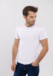 Bawełniany t-shirt w dwupaku T-CLONE. Białe t-shirty Volcano, l, bez wzorów, z bawełny, bez kołnierzyka, bez ramiączek. Za 99.99 zł.