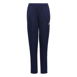 Spodnie treningowe Adidas Entrada 22. Niebieskie spodnie treningowe długie Adidas, bez wzorów, z dresówki. W wyprzedaży za 74.00 zł.