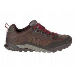 BUTY trekkingowe męskie MERRELL ANNEX skóra. Brązowe trekkingi Merrell, bez wzorów, ze skóry, bez zapięcia. Za 589.00 zł.