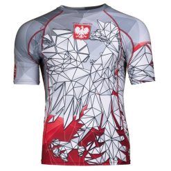 Koszulka Męska na siłownię rashguard MMA EXTREME HOBBY POLSKA grey-red. Szare bielizna termoaktywna EXTREME HOBBY, m, bez wzorów, z bawełny, bez ramiączek, na fitness i siłownię. Za 199.00 zł.