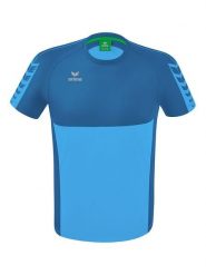 Erima Koszulka sportowa "Six Wings" w kolorze niebiesko-błękitnym rozmiar: M. Niebieskie t-shirty sportowe Erima, bez wzorów, z materiału, bez ramiączek, outdoorowe. Za 107.95 zł.