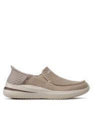 Skechers Półbuty Cabrino 210604/TPE Beżowy. Brązowe eleganckie półbuty Skechers, bez wzorów, z materiału, bez obcasa, bez zapięcia. Za 269.99 zł.