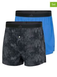 Adidas Bokserki (2 pary) w kolorze niebiesko-antracytowym rozmiar: L. Czarne bokserki Adidas, l, bez wzorów. Za 102.66 zł.