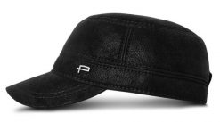 Ocieplana Czapka Męska z Daszkiem - Ekoskóra - Pako Jeans - Czarna. Czarne czapki z daszkiem Pako Jeans, na zimę, bez wzorów, z elastanu. Za 89.00 zł.