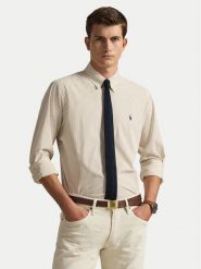 Polo Ralph Lauren Koszula 710929344500 Beżowy jasny Slim Fit. Brązowe koszule Polo Ralph Lauren, m, bez wzorów, z bawełny, bez kołnierzyka, bez ramiączek. Za 689.99 zł.