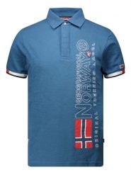 Geographical Norway Koszulka polo "Kogo" w kolorze niebieskim rozmiar: XL. Niebieskie koszulki polo Geographical Norway, xl, bez wzorów, z bawełny, bez kołnierzyka, bez ramiączek. Za 79.95 zł.