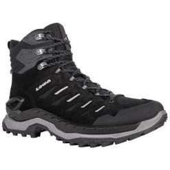 Buty trekkingowe męskie Lowa Innovo Mid Gtx. Czarne buty trekkingowe Lowa, bez wzorów, z materiału, za kostkę, bez zapięcia. Za 955.00 zł.