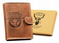 Portfel skórzany Always Wild N4L-CHM-ROD brązowy. Brązowe portfele Always Wild, bez wzorów, z nubiku. Za 50.00 zł.