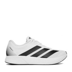Sneakersy adidas. Białe buty do biegania Adidas, bez wzorów, bez zapięcia. Za 219.99 zł.