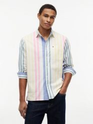 Tommy Jeans Koszula Mężczyźni Regular Fit Bawełna (100%) niebieski|wielokolorowy, XL. Niebieskie koszule Tommy Jeans, m, bez wzorów, z bawełny, bez kołnierzyka, bez ramiączek. Za 279.95 zł.