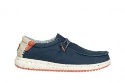 Półbuty Walk In Pitas Nias Marino 003313, Granatowy, Materiał - 44. Niebieskie eleganckie półbuty Walk In Pitas, bez wzorów, z bawełny, bez obcasa, bez zapięcia. W wyprzedaży za 224.10 zł.