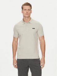 Calvin Klein Polo K10K111196 Szary Slim Fit. Szare koszulki polo CALVIN KLEIN, l, bez wzorów, z bawełny, bez kołnierzyka, bez ramiączek. Za 219.99 zł.