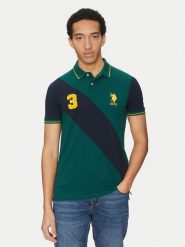 U.S. Polo Assn. Polo MUP3996 Zielony Regular Fit. Zielone koszulki polo U.S. Polo Assn., m, bez wzorów, z bawełny, bez kołnierzyka, bez ramiączek. Za 169.99 zł.
