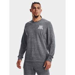 Bluza fitness męska UNDER ARMOUR Rival Terry Graphic Crew. Szare bluzy Under Armour, l, bez wzorów, bez kaptura. Za 129.99 zł.
