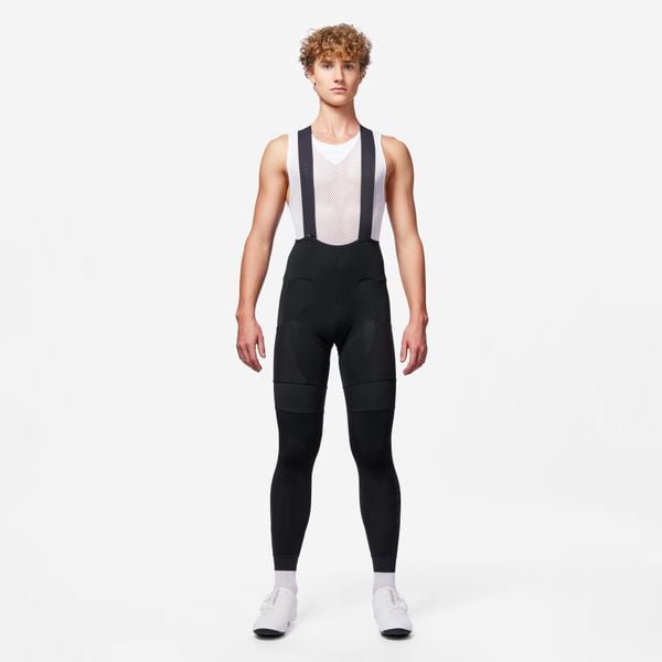 Spodnie zimowe rowerowe szosowe Van Rysel Racer. Czarne spodenki rowerowe VAN RYSEL, l, bez wzorów, z materiału, rowerowe. W wyprzedaży za 239.99 zł.