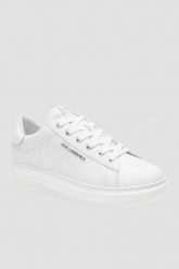 KARL LAGERFELD Białe męskie sneakersy skórzane KAPRI Monogram Emboss, Rozmiar 45. Białe buty sportowe casual KARL LAGERFELD, bez wzorów, ze skóry, bez zapięcia. Za 999.99 zł.
