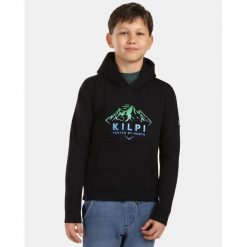 Felpa con cappuccio in cotone da ragazzo Kilpi NORTHEN-JB. Czarne swetry nierozpinane Kilpi, bez wzorów, bez kołnierzyka, bez ramiączek. Za 267.13 zł.