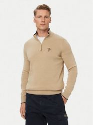 Aeronautica Militare Sweter 262MA1670UL00506 Beżowy Regular Fit. Brązowe swetry rozpinane Aeronautica Militare, m, bez wzorów, z bawełny, bez kołnierzyka, bez ramiączek. Za 569.99 zł.