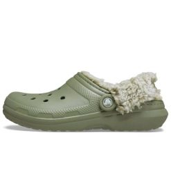 Klapki Crocs Klasyczny Clog Z Fleece Dorośli. Zielone klapki Crocs, z materiału. Za 341.99 zł.