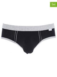 COTONELLA Slipy (2 pary) w kolorze szaro-czarno-niebieskim rozmiar: M. Czarne slipki COTONELLA, m, bez wzorów. Za 39.99 zł.