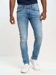 Jeansy męskie skinny z przetarciami niebieskie Owen 141. Niebieskie jeansy BIG STAR, l, z obniżonym stanem. W wyprzedaży za 249.99 zł.