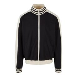Męska Kurtka Dresowa Retro. Czarne kurtki Urban Classics, m, bez wzorów, z dresówki, bez kaptura. Za 217.99 zł.