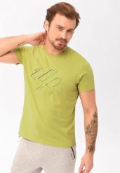 Bawełniany t-shirt z printem T-LASER. T-shirty Volcano, l, bez wzorów, z bawełny, bez kołnierzyka, bez ramiączek. Za 59.99 zł.