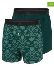 Adidas Bokserki (2 pary) w kolorze zielonym rozmiar: S. Zielone bokserki Adidas, s, bez wzorów. Za 82.83 zł.