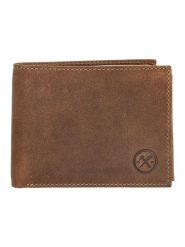 HIDE & STITCHES Skórzany portfel w kolorze jasnobrązowym - 12 x 9,5 x 2 cm rozmiar: onesize. Brązowe portfele HIDE & STITCHES, bez wzorów, z materiału. Za 82.99 zł.