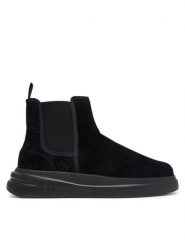 Guess Sztyblety FMFECT LEA10 Czarny. Czarne sztyblety Guess, z aplikacjami, bez obcasa, bez zapięcia. Za 674.99 zł.