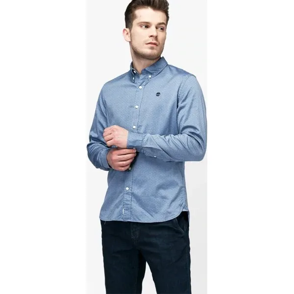 Timberland Koszula Ls Tioga River Texture Shirt Slim , niebieski, rozmiar L. Niebieskie koszule Timberland, l, bez wzorów, z bawełny, bez kołnierzyka, bez ramiączek. W wyprzedaży za 249.99 zł.