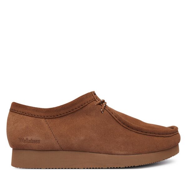 Półbuty Clarks. Brązowe eleganckie półbuty Clarks, bez wzorów, bez obcasa, bez zapięcia. Za 429.99 zł.