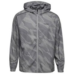 Kurtka z dresu Hummel AOP Hybrid. Szare kurtki Hummel, l, bez wzorów, z dresówki, bez kaptura. Za 367.00 zł.