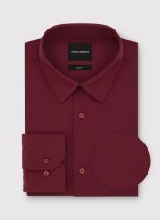 PAKO LORENTE - Bordowa dzianinowa koszula męska. Czerwone koszule Pako Lorente, m, bez wzorów, z dzianiny, bez kołnierzyka, bez ramiączek. Za 299.99 zł.