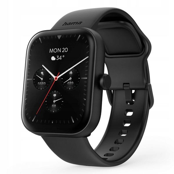 Hama Fit Watch 5000 SMARTWATCH Zegarek Sportowy Prostokątny Czarny. Czarne, cyfrowe zegarki HAMA, plastikowe. Za 181.95 zł.