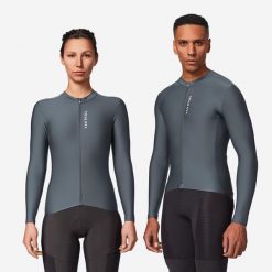 Koszulka rowerowa szosowa Van Rysel Racer 2 długi rękaw. Szare bluzy VAN RYSEL, s, bez wzorów, z elastanu, bez kaptura. Za 269.99 zł.