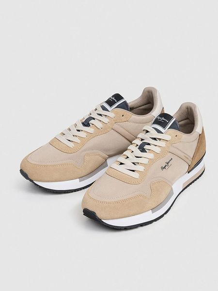 Pepe Jeans FOOTWEAR Skórzane buty w kolorze beżowym do biegania rozmiar: 44. Brązowe buty do biegania Pepe Jeans FOOTWEAR, bez wzorów, z jeansu, bez zapięcia, do biegania. Za 173.70 zł.
