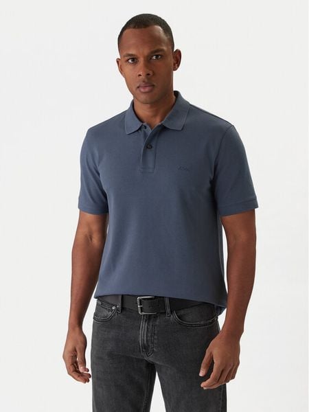BOSS Polo Pallas 50553564 Niebieski Regular Fit. Niebieskie koszulki polo Boss, l, bez wzorów, z bawełny, bez kołnierzyka, bez ramiączek. Za 314.99 zł.