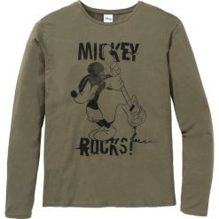Shirt "Mickey Mouse", długi rękaw SLIM FIT bonprix oliwkowy. Bluzki z długim rękawem marki ASICS. Za 54.99 zł.