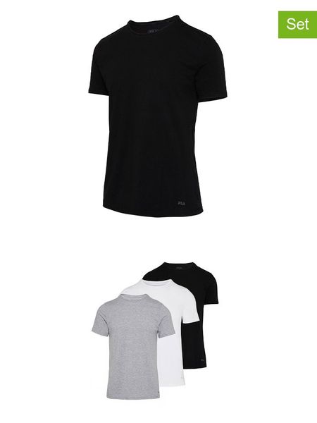 Fila Koszulki (3 szt.) w kolorze czarnym, białym i szarym rozmiar: XXL. Białe bezrękawniki Fila, xxl, bez wzorów, bez kołnierzyka, bez ramiączek. Za 108.99 zł.