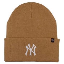 Czapka Unisex Dla Dorosłych New York Yankees. Brązowe czapki zimowe 47 Brand, bez wzorów. Za 161.99 zł.