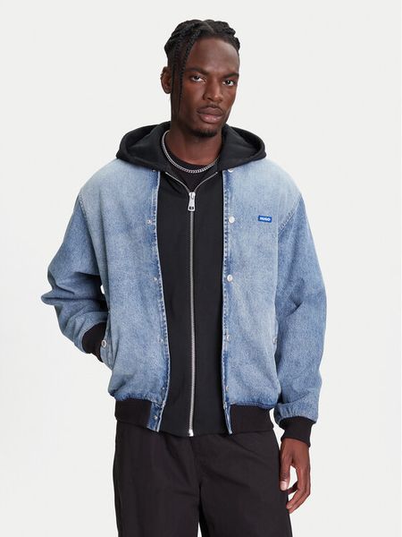 HUGO Kurtka jeansowa Enjo 50541735 Niebieski Relaxed Fit. Niebieskie kurtki Hugo, m, bez wzorów, z bawełny, bez kaptura. Za 619.99 zł.