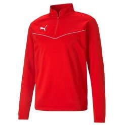 Bluza piłkarska męska Puma teamRISE 1 4 Zip Top. Niebieskie bluzy Puma, m, bez wzorów, bez kaptura. Za 127.99 zł.
