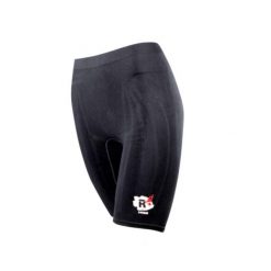 Szorty techniczne męskie z wewnętrznymi taśmami kinetycznymi fitness, czarnym. Czarne szorty R-EVENGE, m, bez wzorów, z elastanu, sportowe. Za 148.89 zł.