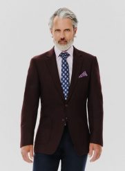 PAKO LORENTE – Burgundowa casualowa marynarka męska. Czerwone garnitury Pako Lorente, na co dzień, m, bez wzorów, z wełny, casualowe. Za 699.99 zł.