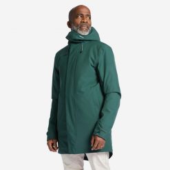 Ciepła parka przeciwdeszczowa męska Tribord Sailing 500. Zielone kurtki przeciwdeszczowe TRIBORD, m, bez wzorów, z materiału, bez kaptura. Za 399.99 zł.