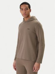 BOSS Bluza Waffle 50535885 Brązowy Regular Fit. Brązowe bluzy Boss, m, bez wzorów, z bawełny, bez kaptura. Za 299.99 zł.