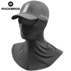 Letnia czapka rowerowa ROCKBROS z daszkiem. Czarne czapki z daszkiem ROCKBROS, na lato, bez wzorów, z jedwabiu. Za 79.60 zł.